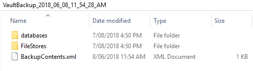 vault backup